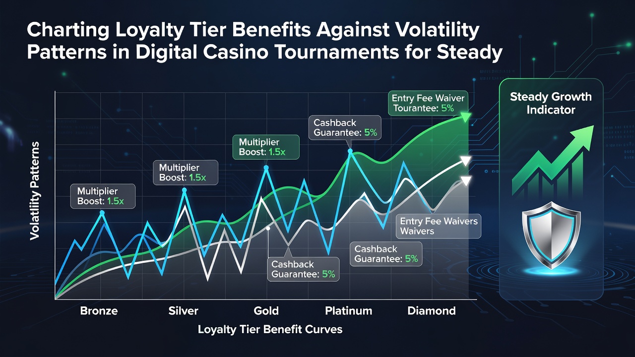 Analytics dashboard displaying loyalty tier metrics overlaid on game volatility heatmaps during a live tournament