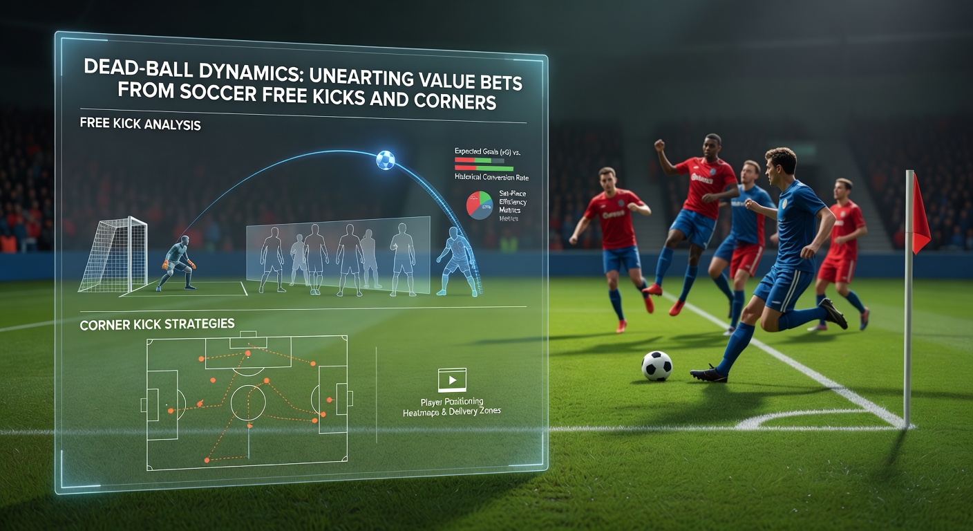 Detailed heatmap overlay on a soccer pitch showing high-danger zones from corner kicks and free kicks during a match