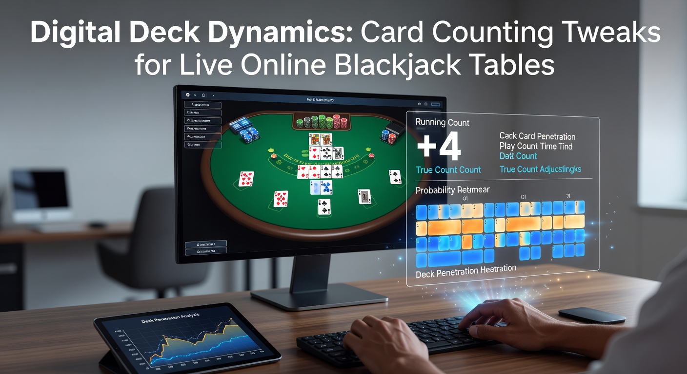 Live online blackjack table with dealer shuffling cards under studio lights, highlighting physical deck penetration key to counting strategies