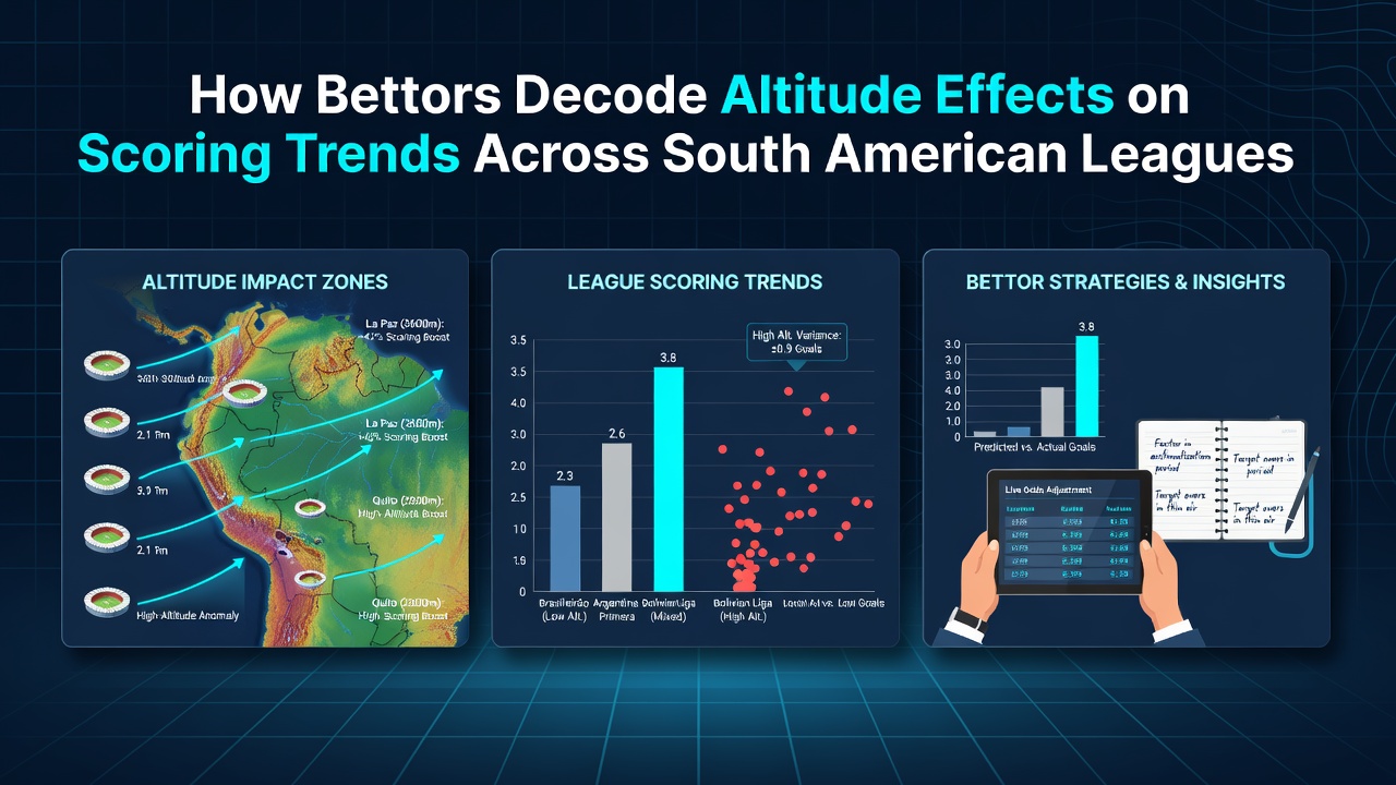 Bettors reviewing altitude data charts for South American football matches