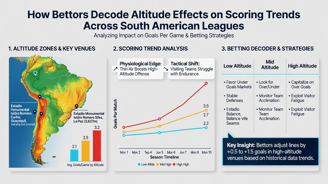 Detailed match statistics overlay showing goal timing at high-altitude stadiums
