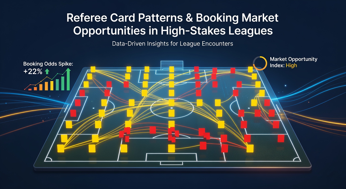 Referee issuing yellow card during high-stakes soccer match with booking market indicators